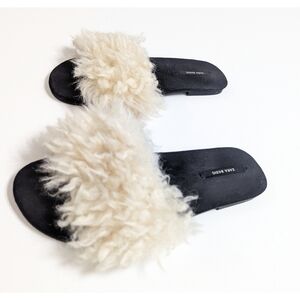 ZARA Faux Fur Slides Sandals Women's Size 6